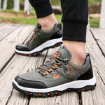 Chaussures de marche homme à lacets — semelle crantée, tige basse