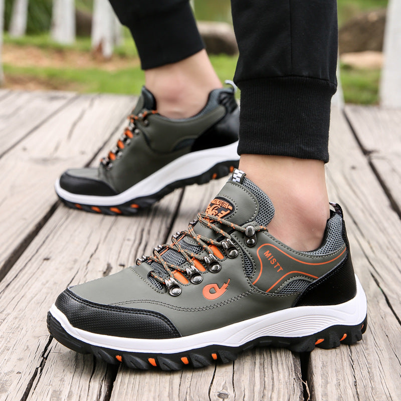 Chaussures de marche homme à lacets — semelle crantée, tige basse