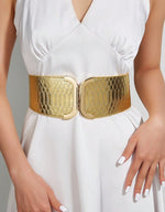 Ceinture élastique à motif dragon et fermoir à pression — coloris