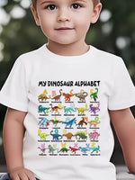 T-shirt garçon à motif dinosaure — manches courtes
