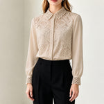 Chemise à empiècement de dentelle au crochet