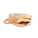 Sac bandoulière en liège imprimé — compartiment zippé