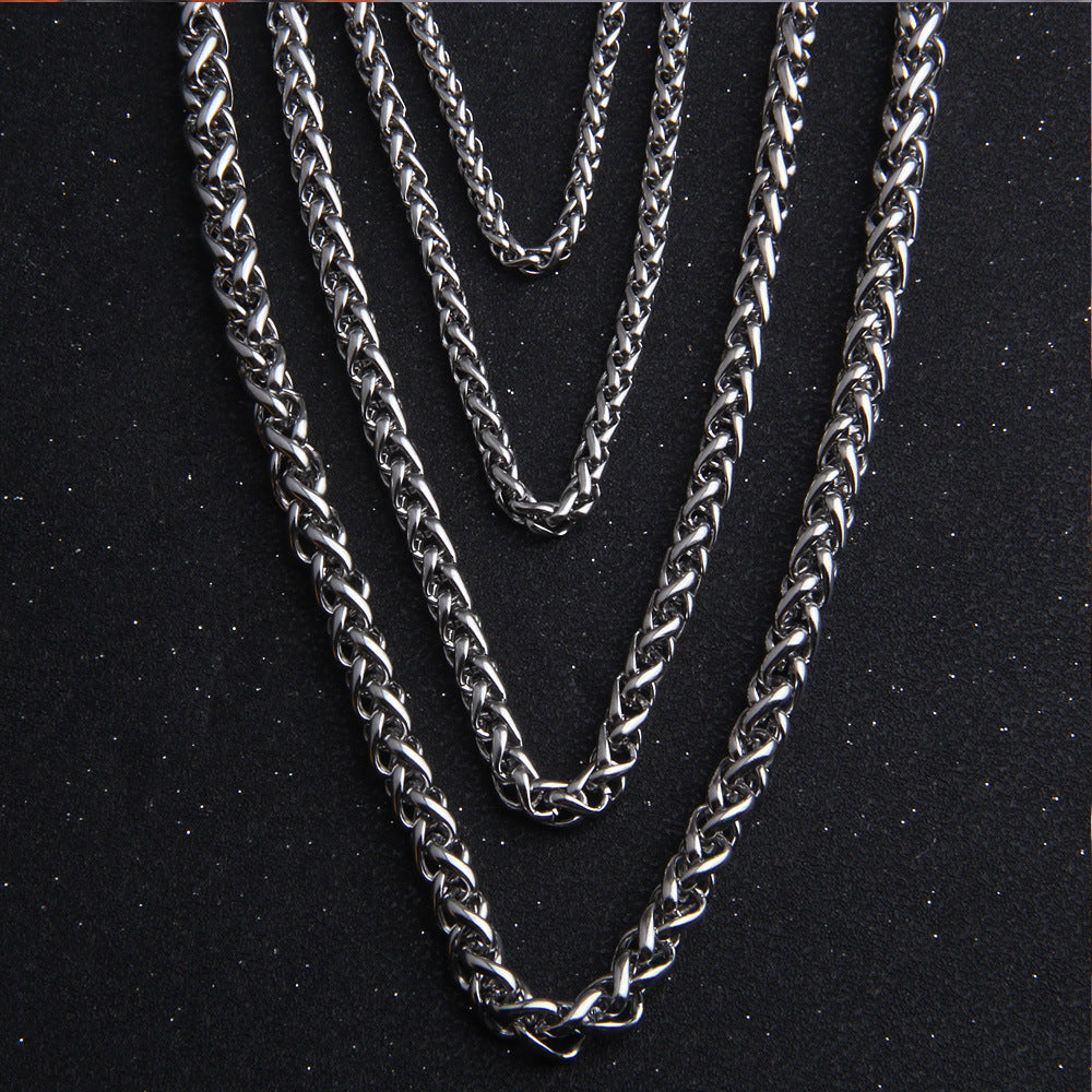Collier homme maille panier en acier inoxydable — chaîne polie 10 g
