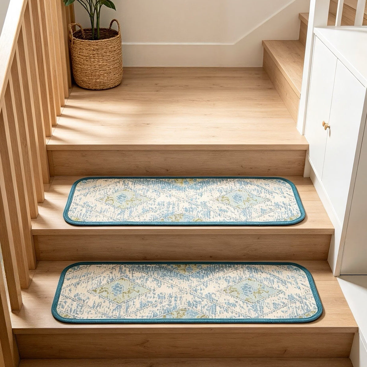 Tapis de marche d'escalier à motif bohème — 23 × 74 cm