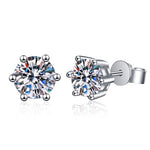 Puces d’oreilles en argent 925 — zircon serti six griffes