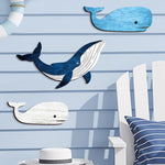 Décorations murales en bois — baleines, 35, 27 et 24 cm
