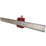 Règle de traçage de menuisier 30 cm à sabot d’angle — 45°, 60° et 90°
