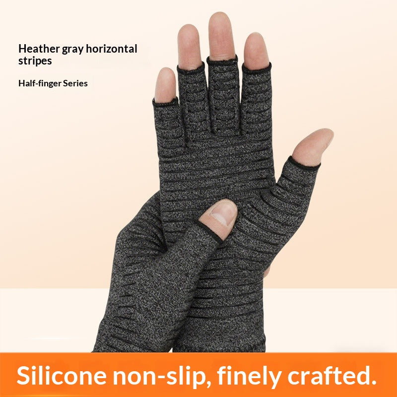 Mitaines gris chiné — maille côtelée, tailles S à XL