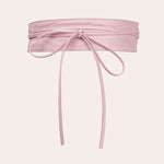 Ceinture large à nouer en simili, taille marquée — coloris