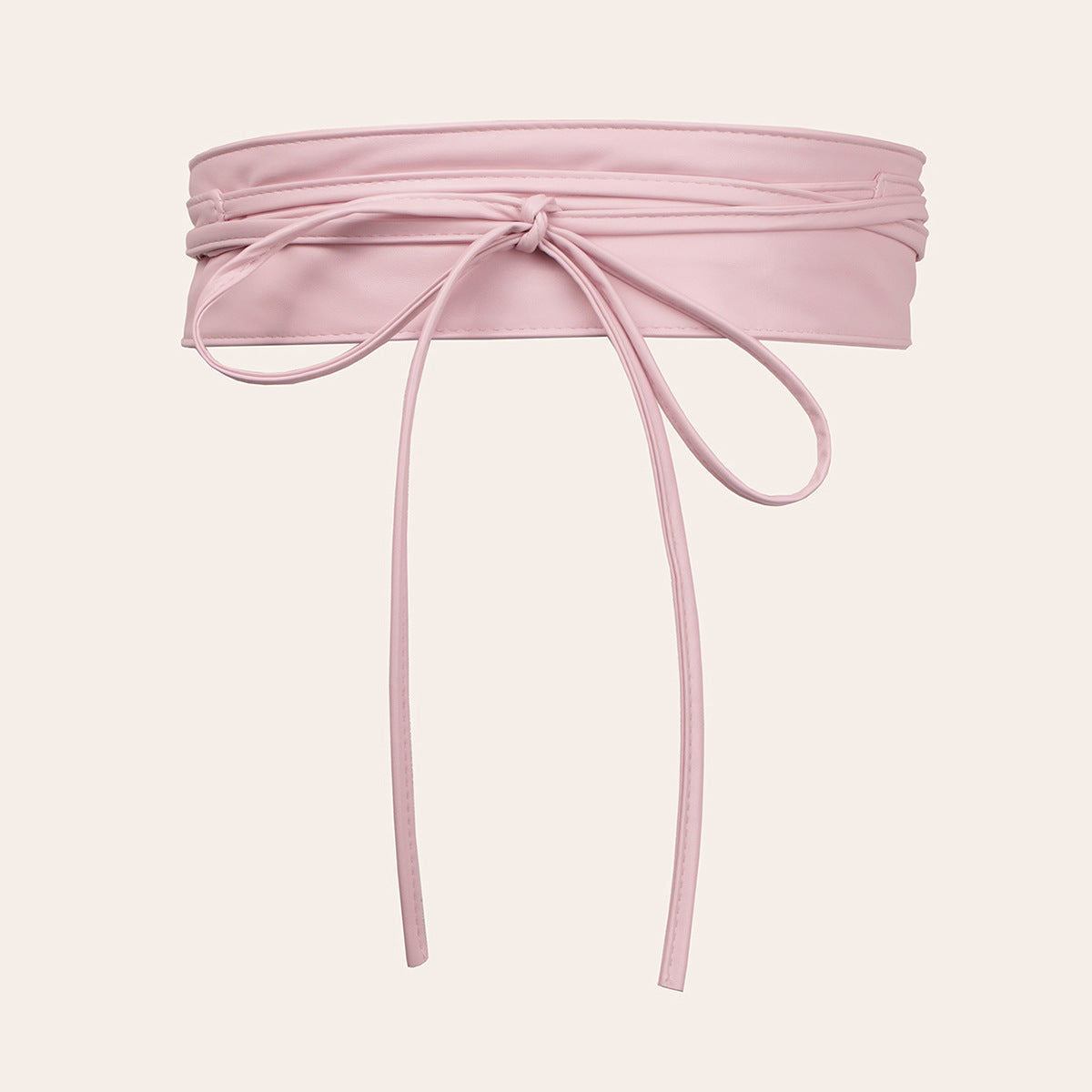 Ceinture large à nouer en simili, taille marquée — coloris