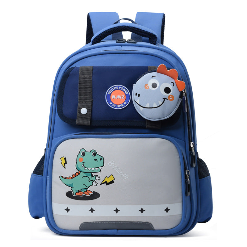 Cartable primaire à écusson animal — lapin ou dinosaure — coloris