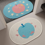 Tapis de bain ovale à motif pomme — bord arrondi