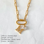 Collier lettre à personnaliser — initiale A à Z, acier inoxy — coloris