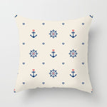 Housse de coussin à motifs marins, esprit méditerranéen — coloris