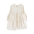 Robe fille à col claudine et jupe en tulle fleuri — manches longues