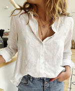 Chemise ample en tissage aéré, bas arrondi — coloris