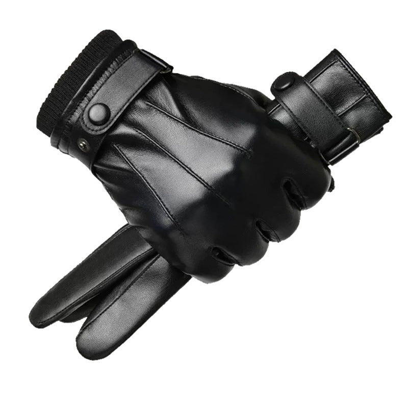 Gants homme doublés polaire — coupe-vent, taille unique