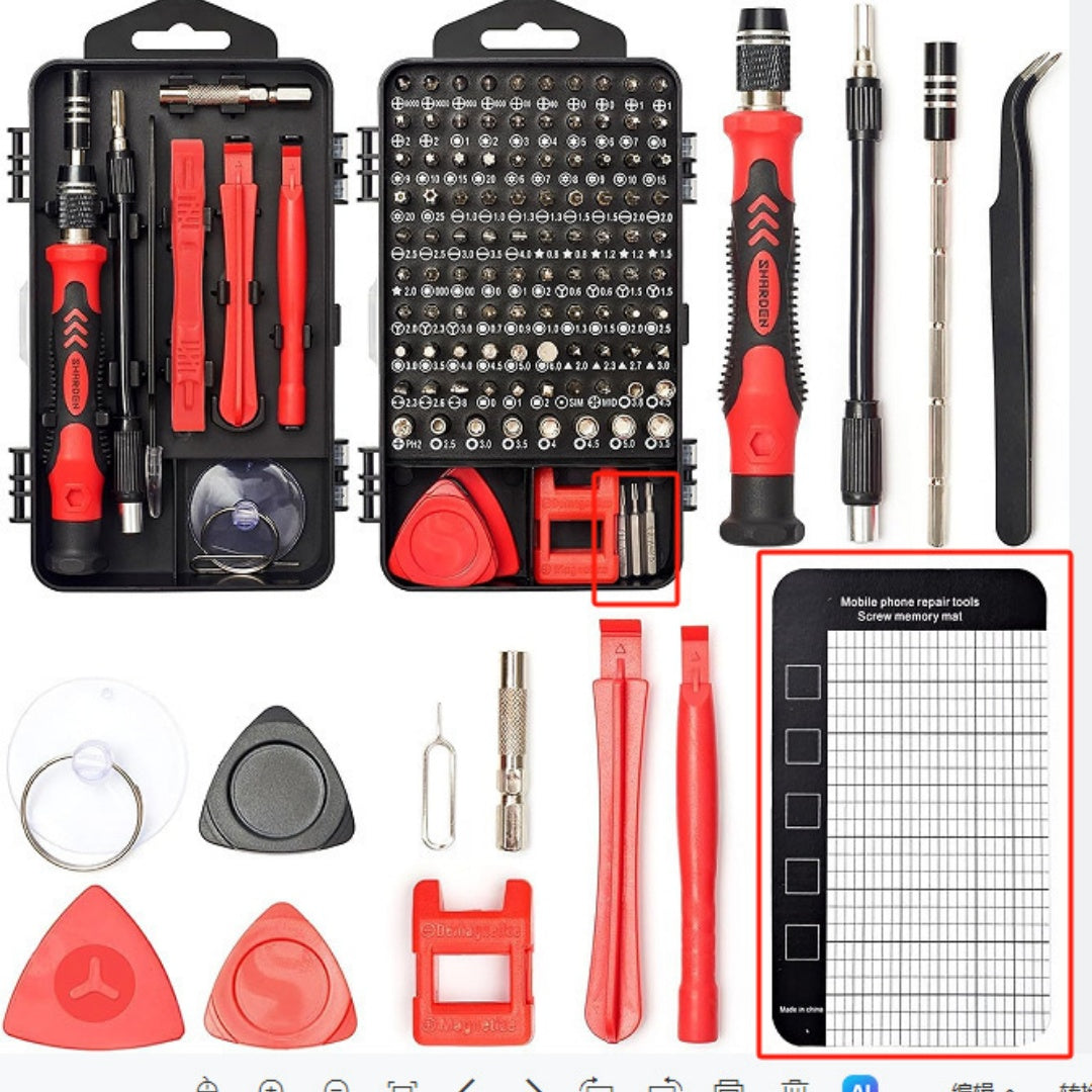Coffret de tournevis de précision 115 en 1 — embouts magnétiques et outils d’ouverture