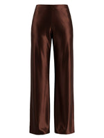 Pantalon en satin taille haute — jambe droite, effet soyeux — coloris