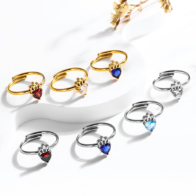 Bague ajustable en acier inoxydable — taille unique