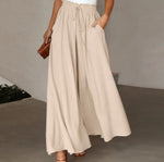 Jupe-culotte longue à taille élastique et cordon — coloris