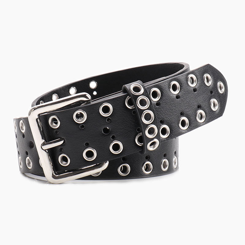 Ceinture en jean ajourée — motif découpé