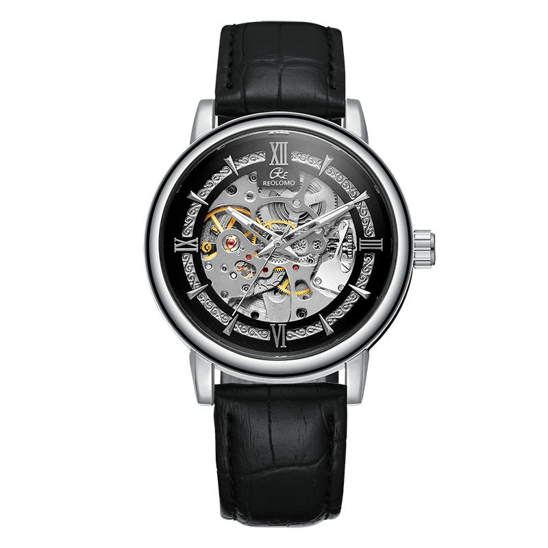Montre mécanique à remontage manuel, cadran squelette — coloris