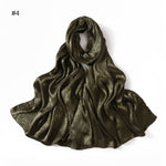 Foulard long en satin jacquard — motif tissé, 12 coloris — coloris
