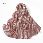 Foulard long en satin jacquard — motif tissé, 12 coloris — coloris