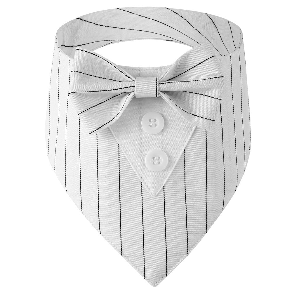 Bandana chien façon smoking — nœud papillon amovible