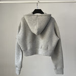 Sweat à capuche uni en maille double épaisseur