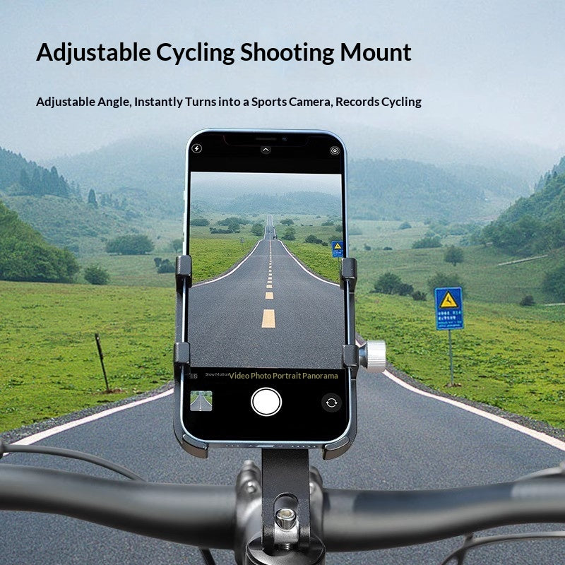 Support téléphone vélo en aluminium — verrou six griffes, 55 à 95 mm