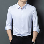 Chemise homme manches longues — fine, coupe droite — coloris