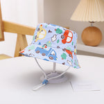 Bob bébé réversible en coton — jugulaire réglable — coloris