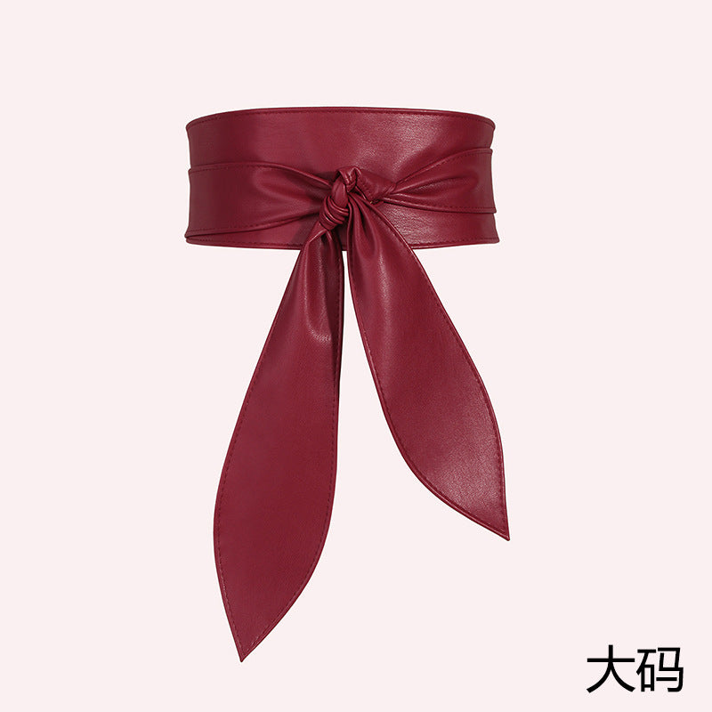 Ceinture large à nouer, longs pans en ruban — coloris