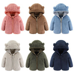 Veste peluche à capuche oreilles d’ourson pour bébé — zippée, 70 à 100 cm