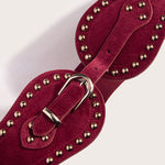 Ceinture large élastique en suédine cloutée