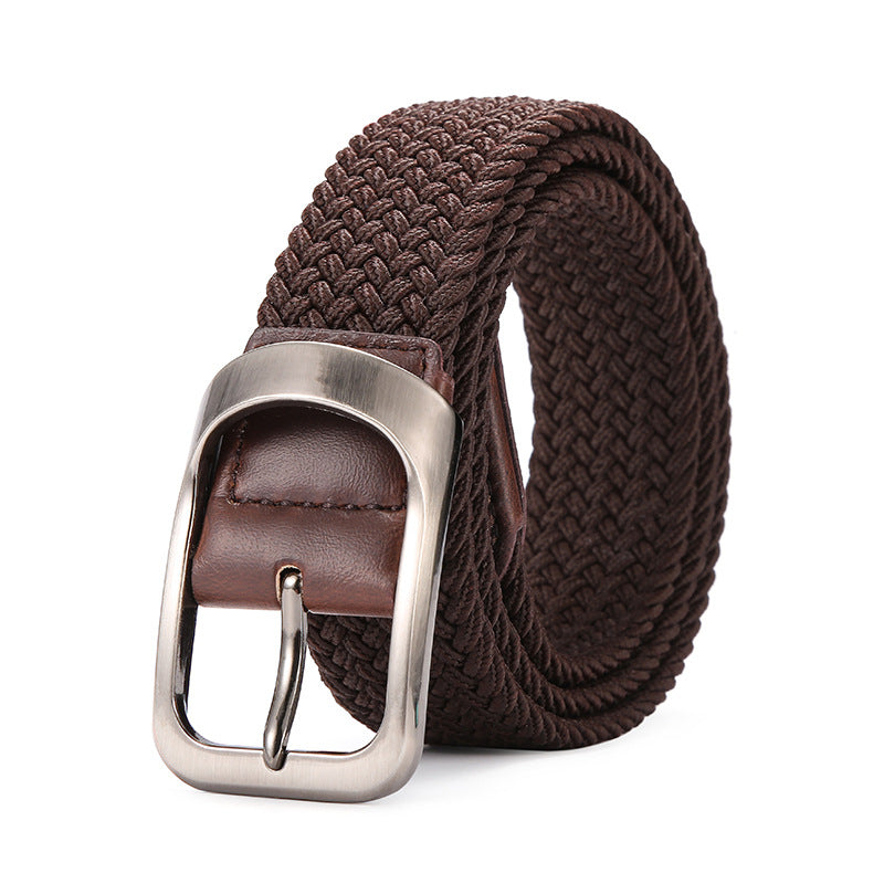 Ceinture tressée élastique homme à boucle ardillon