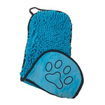 Serviette chenille pour chien et chat — deux poches pour les mains