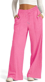 Pantalon large en molleton, pli marqué devant — coloris