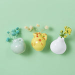 Mini vases magnétiques en céramique, lot de cinq — coloris