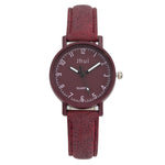 Montre femme rétro à bracelet cuir et cadran teinté