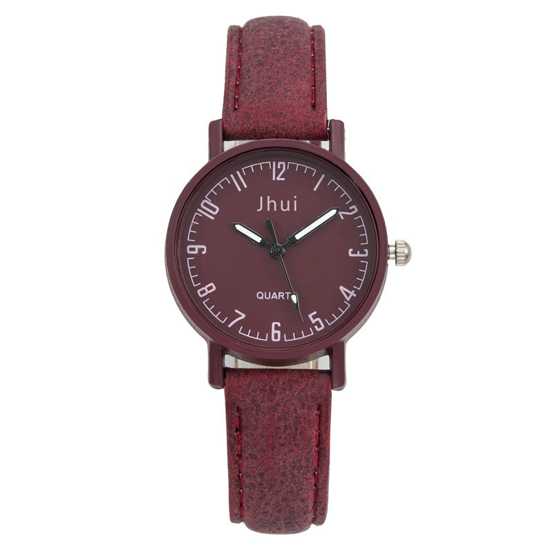 Montre femme rétro à bracelet cuir et cadran teinté