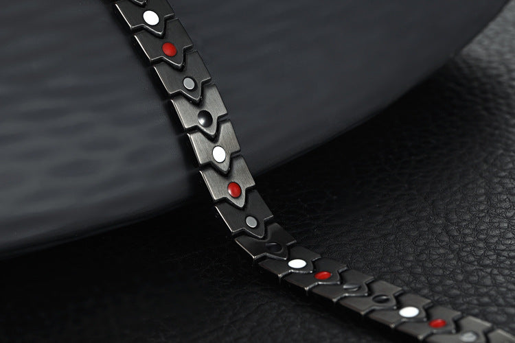Bracelets aimantés cœur — paire assortie en acier titane