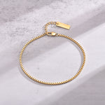 Bracelet maille box en acier inoxydable — 19 ou 21 cm, mixte