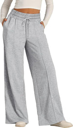 Pantalon large en molleton, pli marqué devant