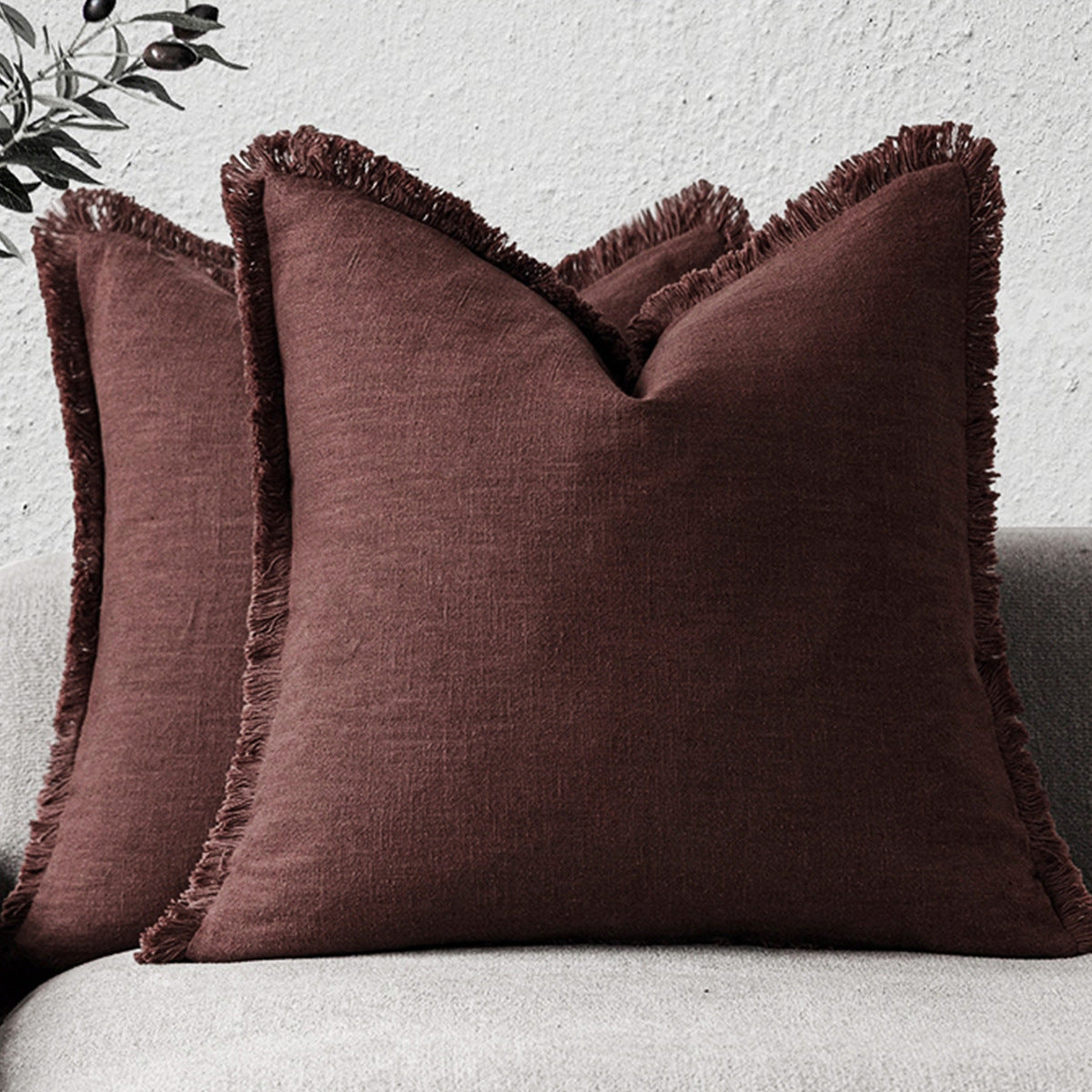 Housse de coussin à franges, coton bohème