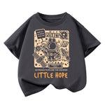 T-shirt garçon en coton — coupe ample, manches courtes — coloris