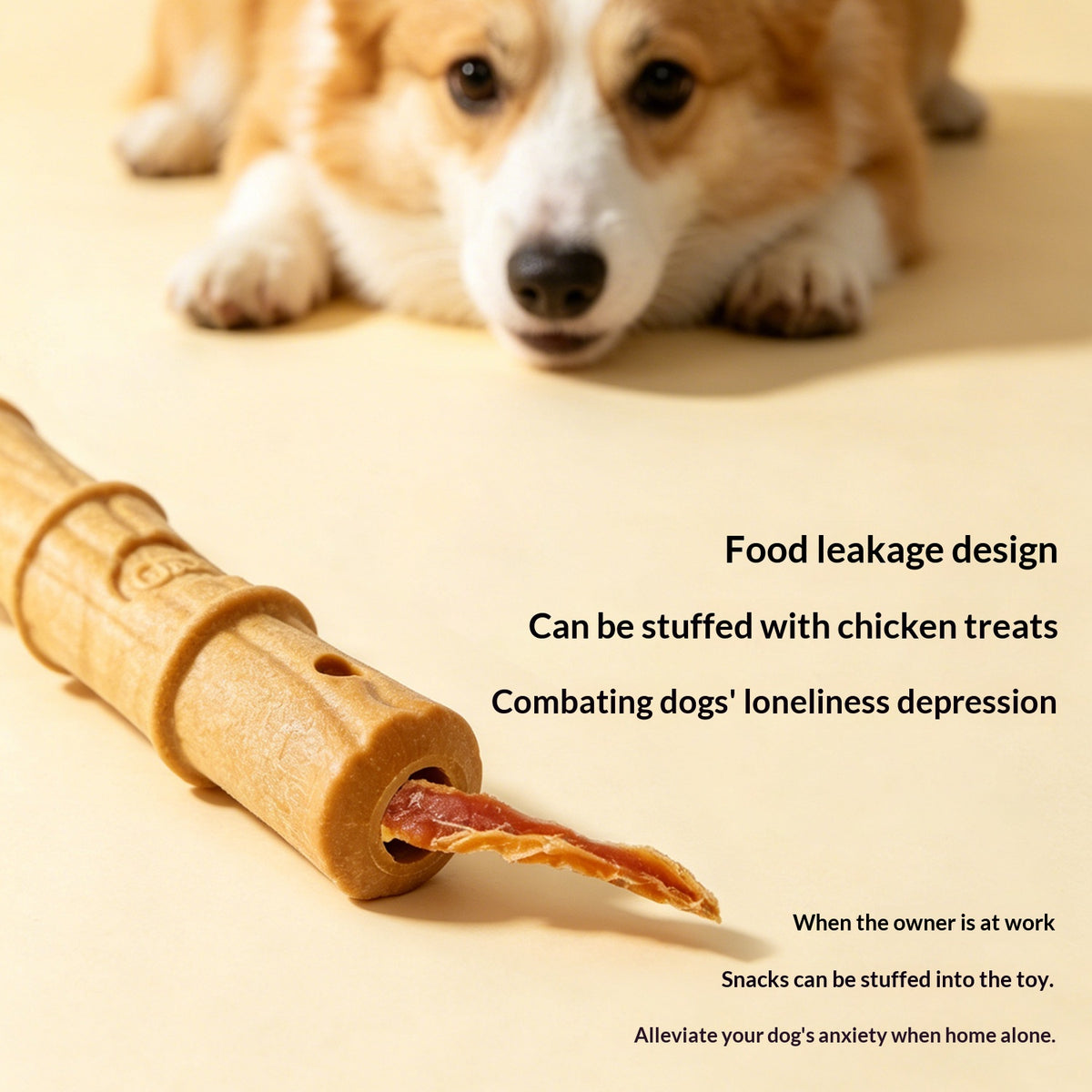 Bâton à mâcher creux pour chien — à garnir de friandises