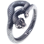 Bague homme serpent en acier inoxydable — enroulement sur le — coloris